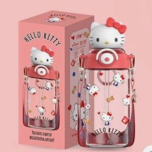 Hello Kitty Red and White Tumbler with Figure Lid